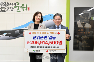 군위군, 이웃사촌 경북 위해 산불 피해 성금 총 2억여원 모아
