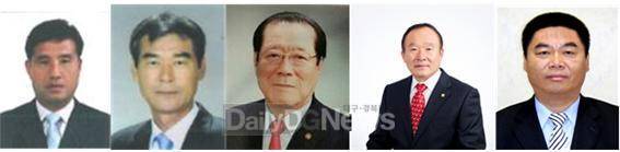 사진 왼쪽부터 문화체육 부문-이무희, 학술교육 부문-이재호, 특별 부문-장훈, 산업건설 부문-이성희, 사회복지 부문-이재춘