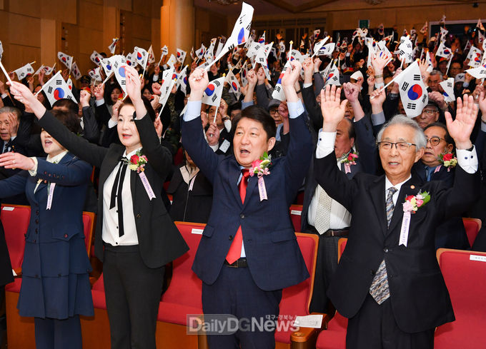 4월 11일 수성아트피아 무학홀에서 개최된 제100주년 대한민국임시정부수립 기념식 장면. (사진=대구시 제공)