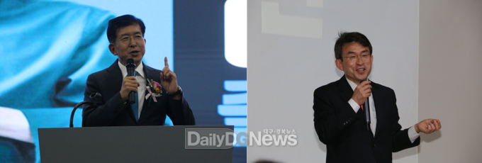 이상식 제21대 총선 더불어민주당 대구 수성을 예비후보(왼쪽)와 정상환 자유한국당 수성갑 예비후보(오른쪽). (사진=이준호 기자)
