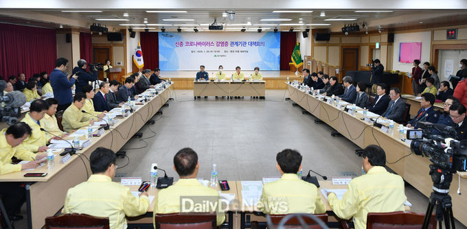 대구시가 29일 긴급 개최한 신종커로나바이러스감염증 관계기관 대책회의 모습. (사진=대구시 제공)