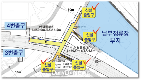 지하철 만촌역 지하연결 통로 및 출입구 설치계획도. (사진=김부겸 의원 제공)