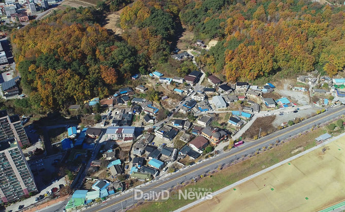 지적재조사 대상지구 중 영주시 한절마지구 전경 모습