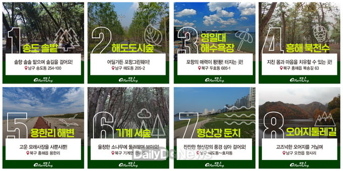 포항은 지금 맨발걷기 열풍 포항 맨발로 8선 선정