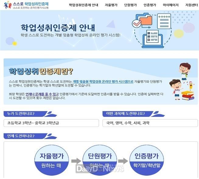 ‘스스로 학업성취인증제’ 개통