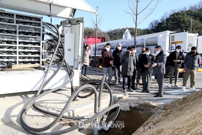 안동시, 노후상수도관 세척 시연회 실시