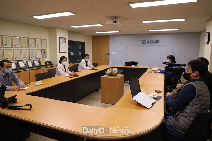 김승미 신임 대구의료원장과의 인터뷰 모습. (사진=이준호 기자)