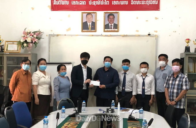 영남대의료원 ‘제1회 라오스 보건의료 인재육성 장학금 전달식’ 모습. (사진=영남대의료원 제공)