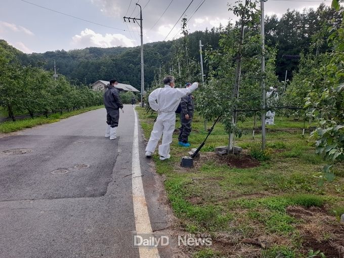 과수화상병 합동 예찰단 현장