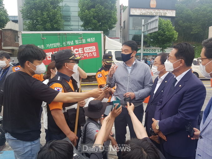 정희용 국민의힘 중앙재해대책위원장, 광주 건물 붕괴사고 현장 방문