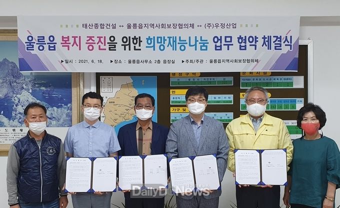 울릉읍지역사회보장협의체, 희망재능나눔 협약체결