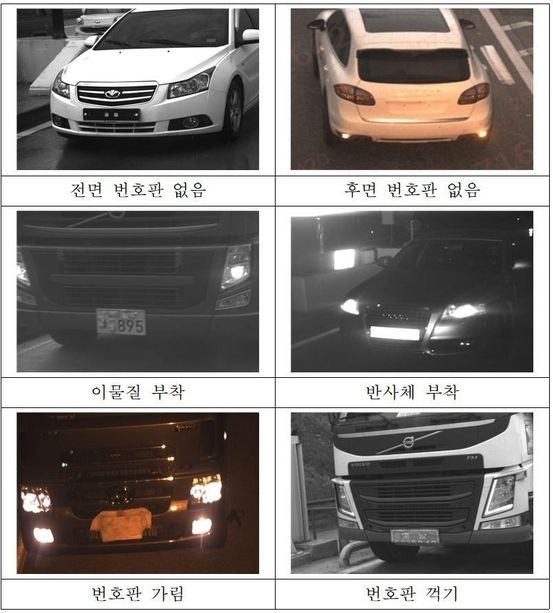 한국도로공사 제공) 번호판 훼손 유형