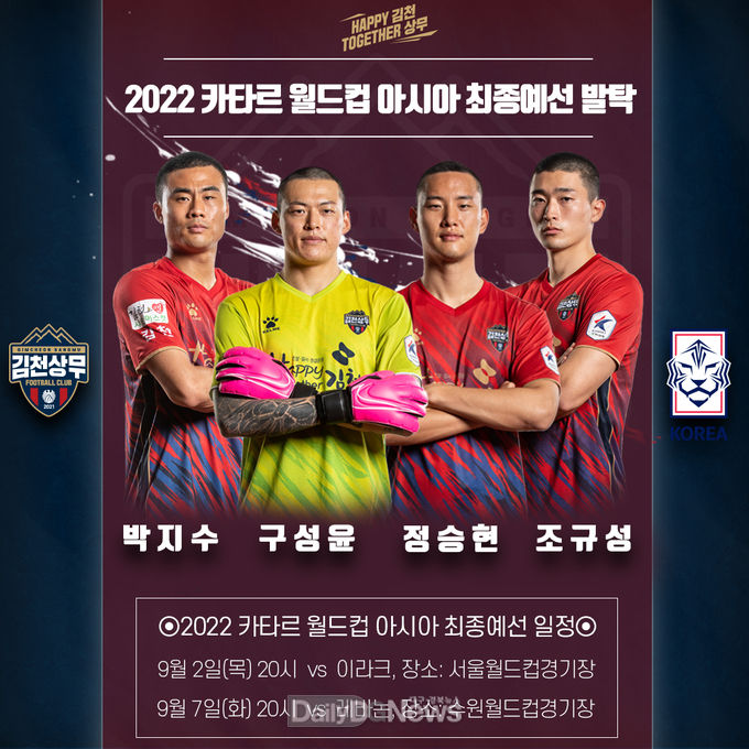 김천상무, 국가대표 K리그 최다 발탁!