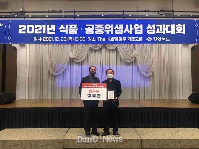 칠곡군, 경상북도 식품·공중위생 평가 2년 연속 최우수상