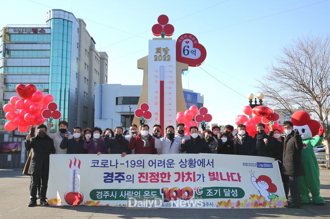 경주 사랑의 온도탑 100도 조기 달성