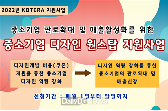 한국기술개발협회, 2022년도 중소기업 디자인 원스탑 지원사업 계획 공고