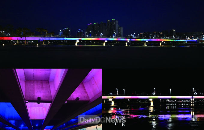 영동교 야간경관 개선사업 완료 전경사진