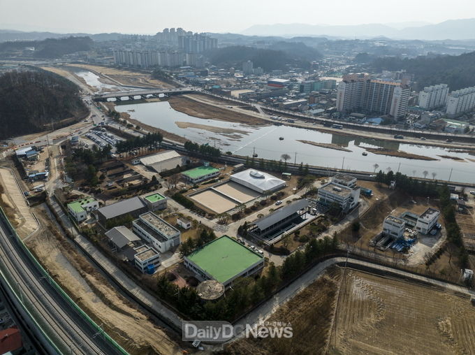 영주시, 노후 상수도정비 사업 선정 ‘470억원 확보’(가흥정수장 드론 사진)