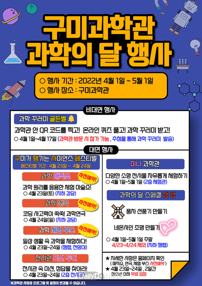 ‣ 과학의 달(4월)을 맞아 다양한 과학체험 프로그램 운영