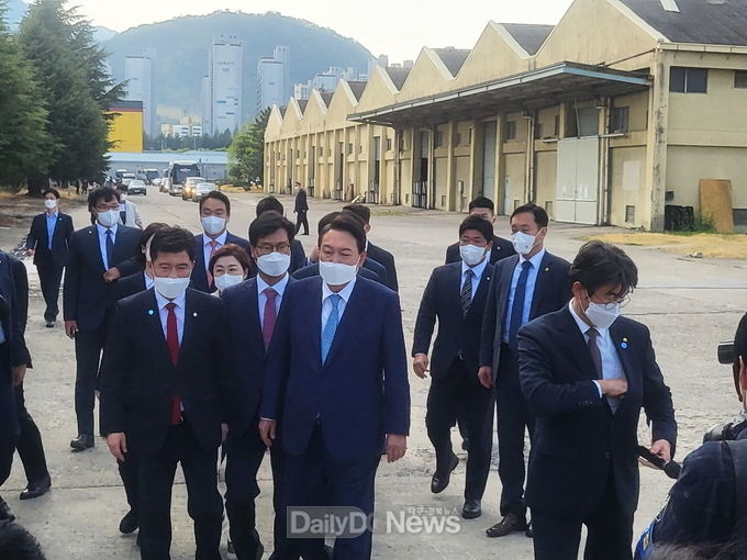 윤석열 당선인, 4월 11일 구미 방문사진(사진제공: 구자근 국회의원실)