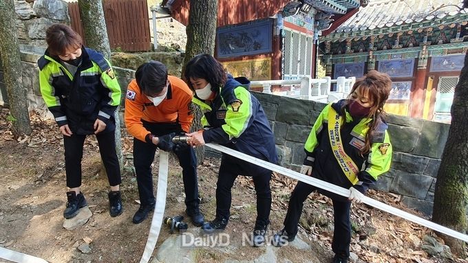 중산119안전센터와 함께 성암산 산불 진화 모의훈련 실시