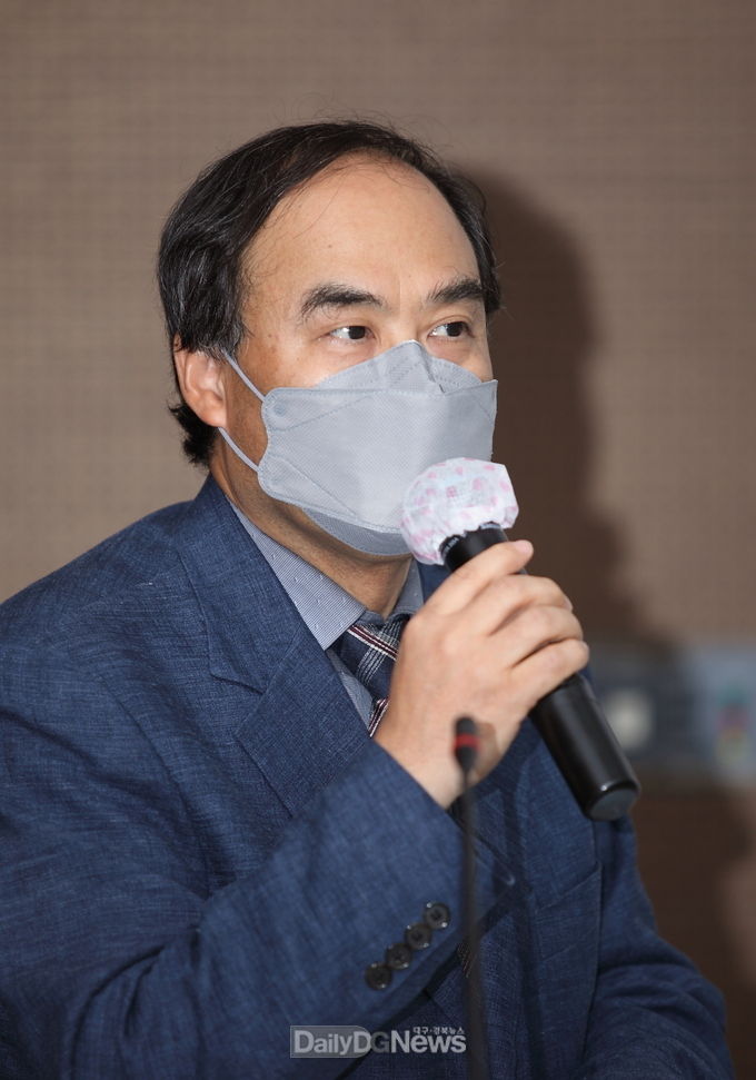 최삼룡 대경경자청장이 대구경북경제자유구역청 발전 계획 발표하고 있다. (사진=대경경자청 제공)