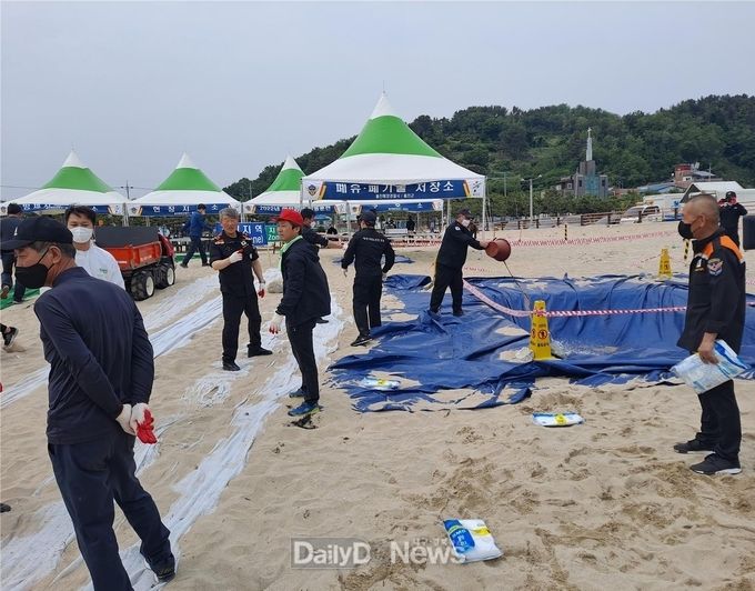 울진군, 2022년 해안오염 방제 합동훈련 실시