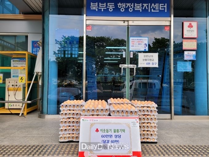 경산시 익명의 기부자, ‘사랑의 계란 1,800알’ 기탁