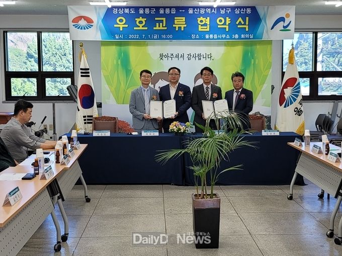 울릉읍, 울산 남구 삼산동과 우호교류 협약 체결