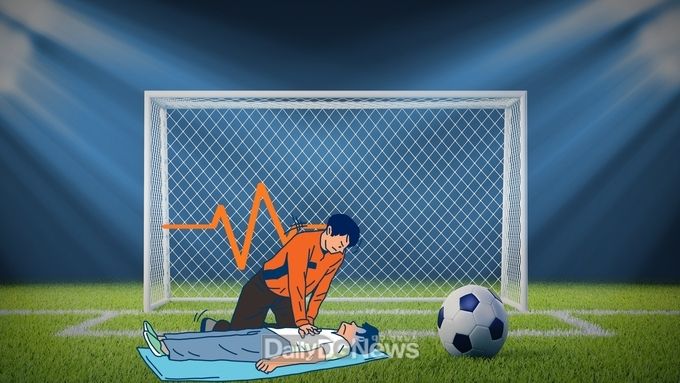 경상북도 제공) 축구장_심폐소생술(일러스트)