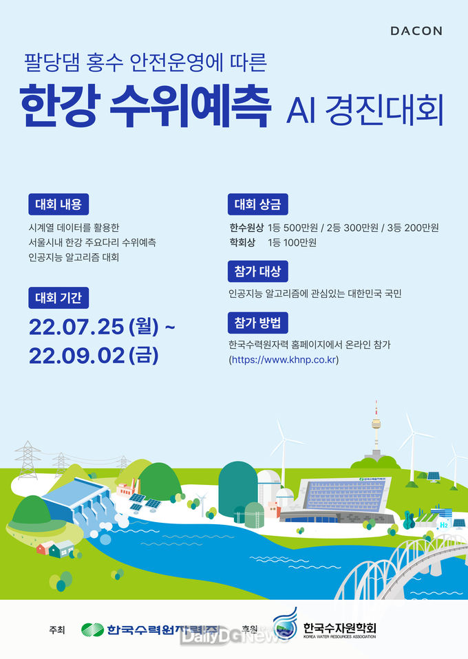 한수원, 한강 수위예측 AI 경진대회 개최
