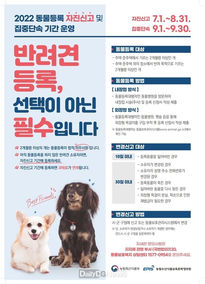 동물등록 자진신고 포스터