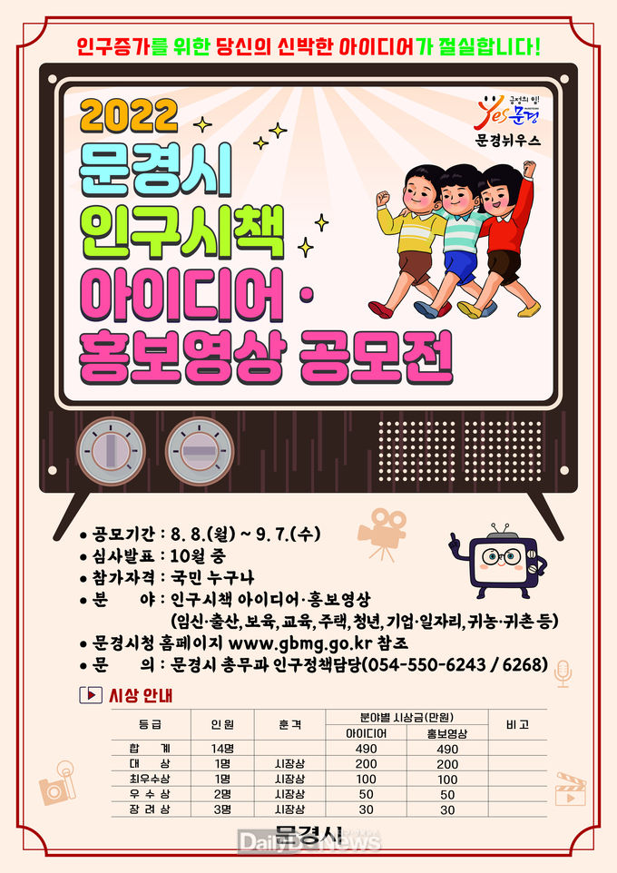 문경시, 인구시책 아이디어·홍보영상 공모전 개최