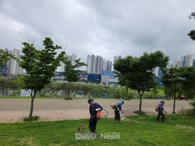 경산시, 휴가철 맞이, 공원 내 풀베기 및 물놀이장 등 시설물 점검 실시