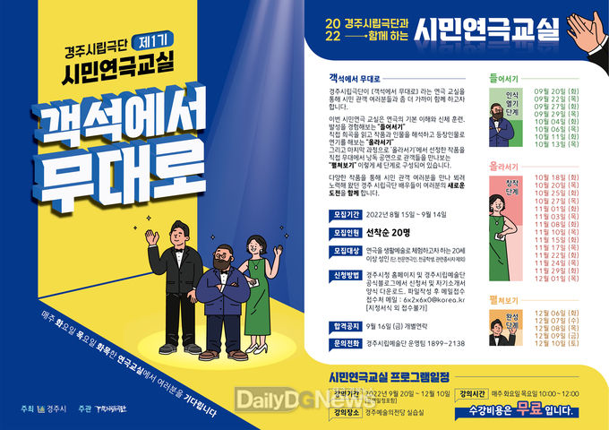  경주시립극단, 제1기 시민연극교실 참여자 모집