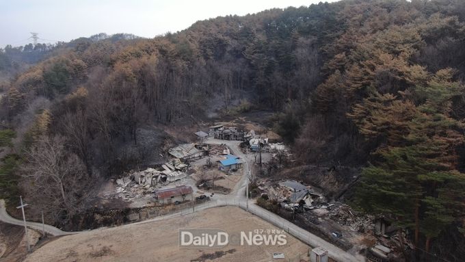산불피해지역 하천 수질검사 결과 관련 사진 (소곡1리)