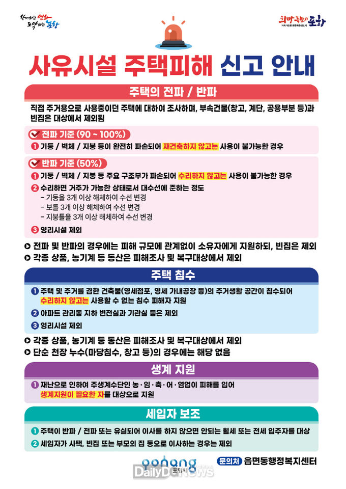  포항시, “제11호 태풍 힌남노 피해 23일까지 신고하세요”.