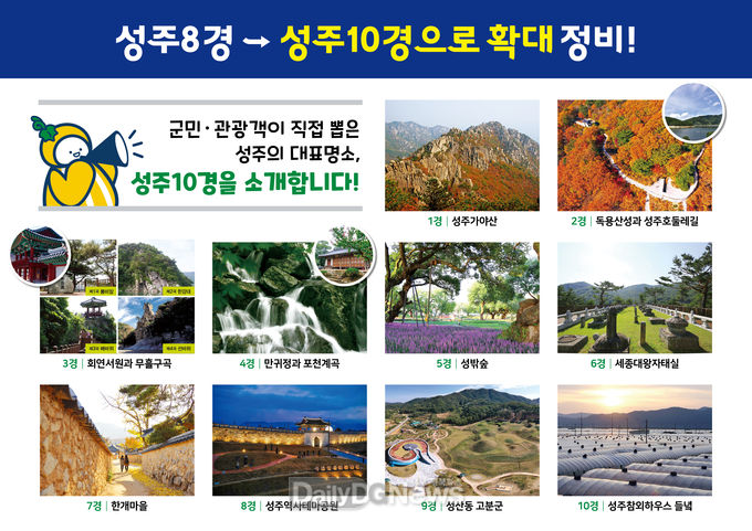 성주군, 군민과 관광객이 직접 뽑은 대표 명소 ‘성주10경’ 선정