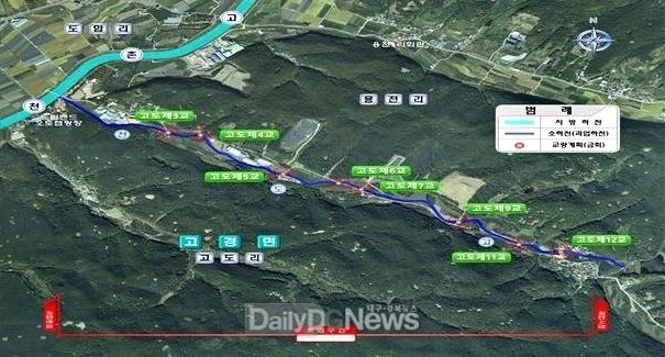 영천시 고경면 고도리 소하천 정비사업 위치도
