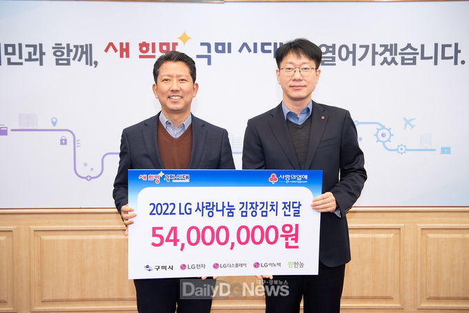 사회복지시설 및 저소득 취약계층에 5,400만원 상당 김장김치 지원