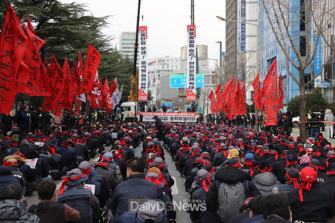민주노총 대구지역본부 총파업·총력투쟁대회 개최 모습. (사진=이준호 기자)