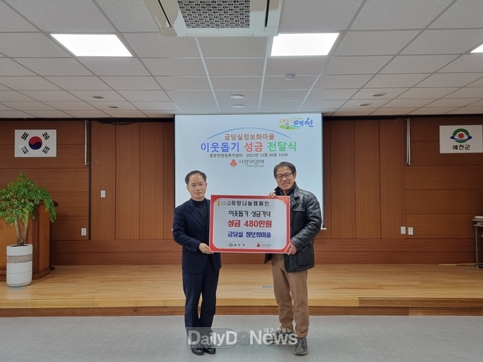 용문면금당실정보화마을, 이웃돕기 성금 기탁