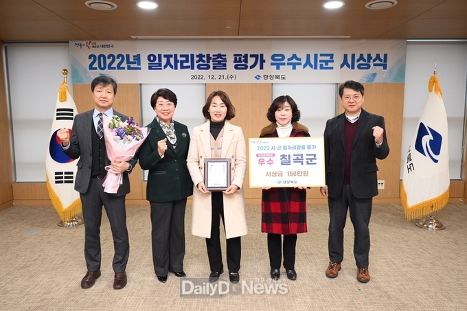 칠곡군, 2022 경상북도 일자리창출 평가‘우수상’수상