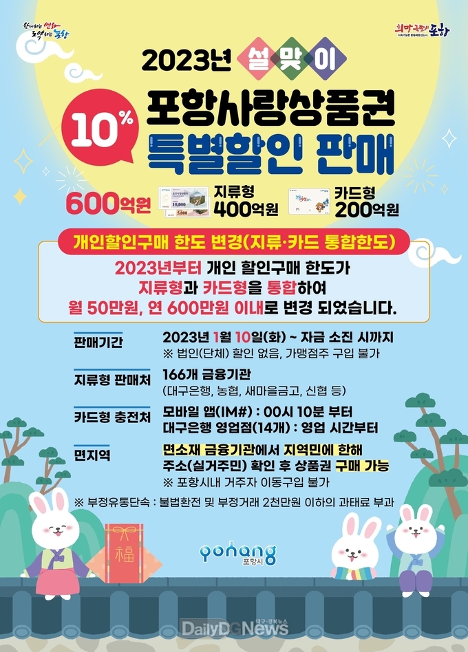 포항사랑상품권, 새해에도 지역 경제에 따뜻한 활력과 희망 전한다