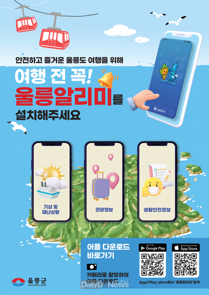 울릉군, 안전하고 즐거운 여행 위해‘울릉알리미’ 꼭 설치해주세요!