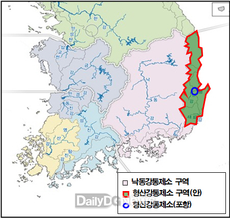 형산강홍수통제소 구역(안).
