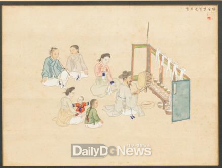 <기산 김준근 ‘판수경닉는모양’>시각장애인인 판수(判數)가 북과 징을 두드리며 독경하는 모습(출처: 국립민속박물관)
