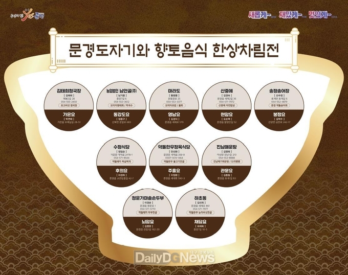 문경도자기와 향토 음식 콜라보 한상차림전