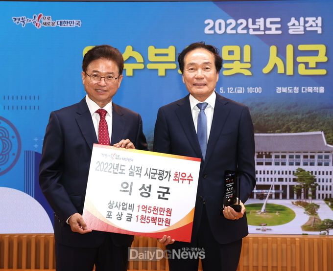 의성군, 경북도 시군평가 최우수 수상