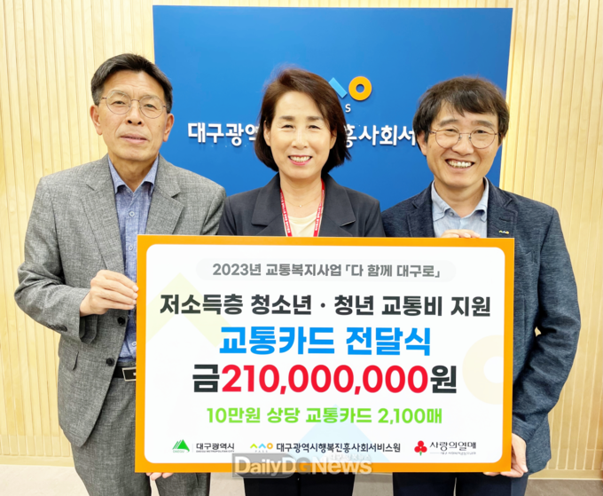 대구광역시행복진흥사회서비스원은 8개 구·군 저소득층 청소년·청년에 교통비 2억 1천 만 원을 지원한다. (사진=대구행복진흥원 제공)